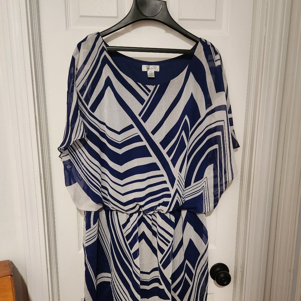Dressbarn Blue/White Dress